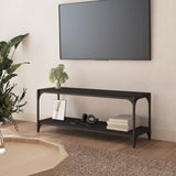 Meuble TV Noir 100x33x41 cm Bois d'ingénierie et acier