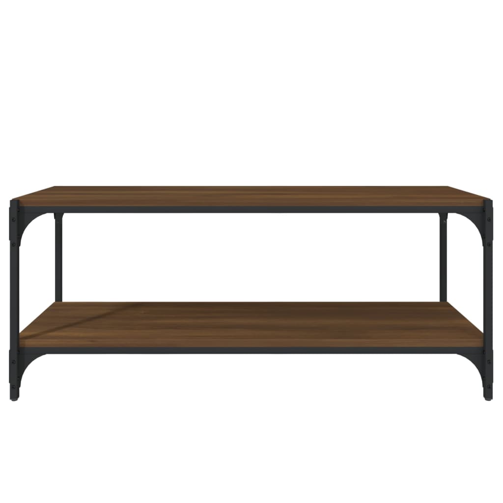 Meuble TV Chêne marron 100x33x41 cm Bois d'ingénierie et acier