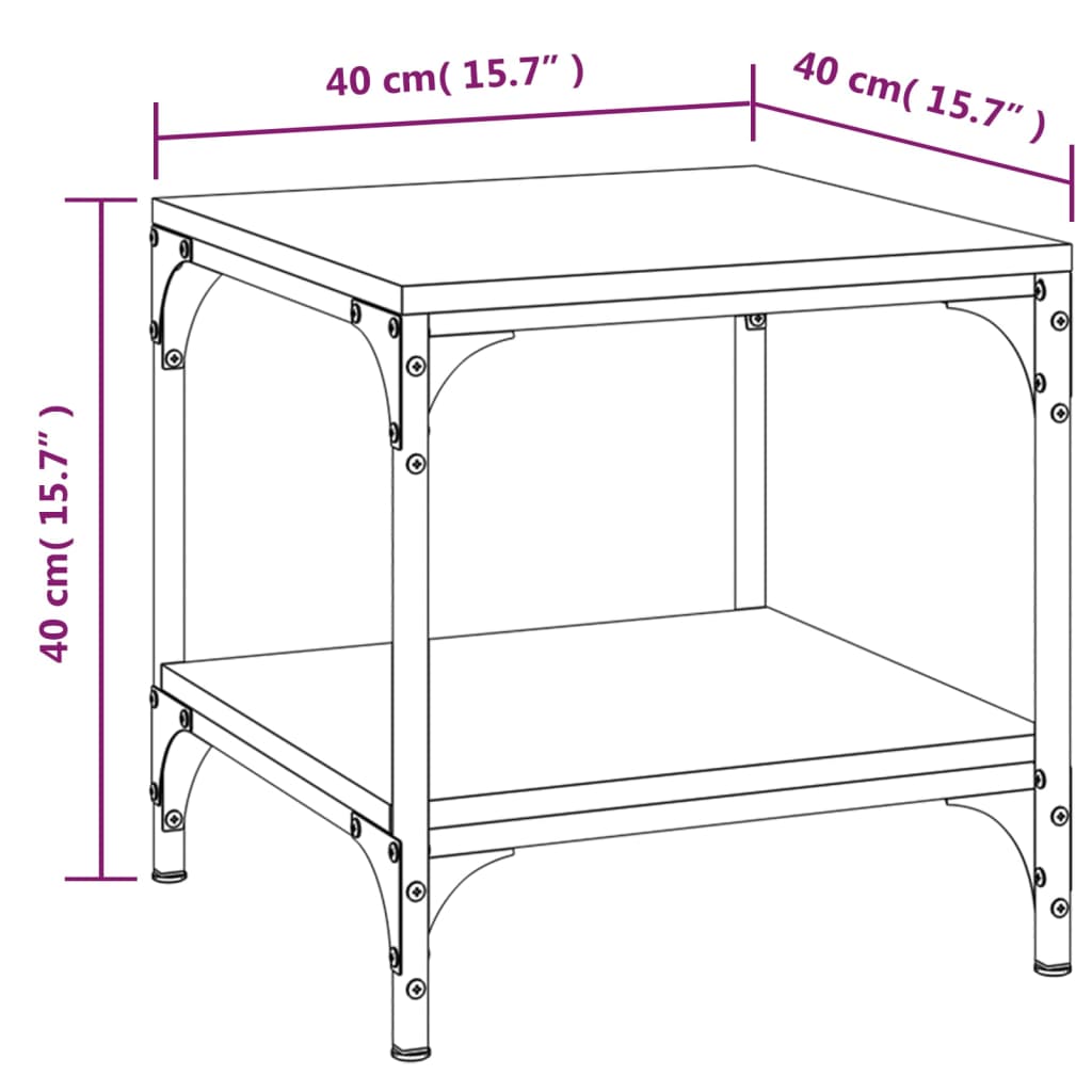 Tables d'appoint 2 pcs Noir 40x40x40 cm Bois d'ingénierie