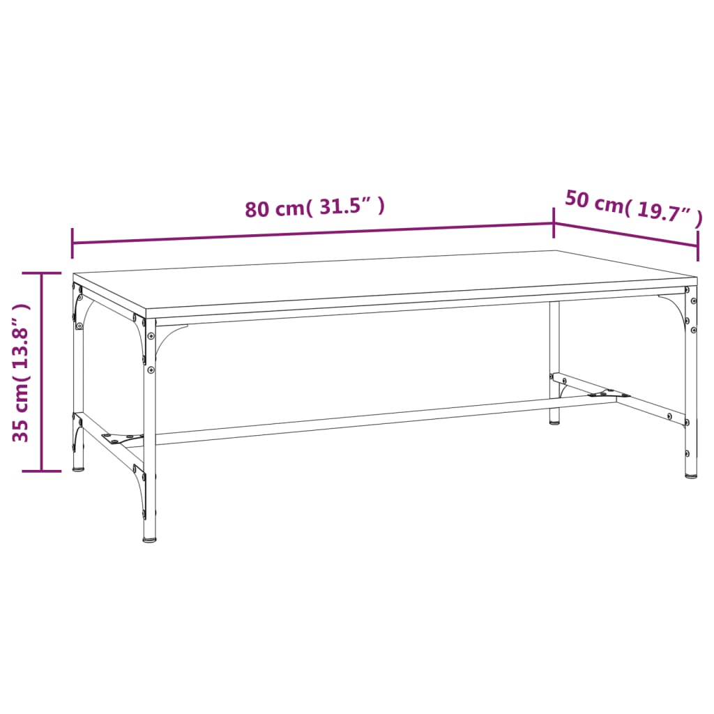 Couchtisch Schwarz 80x50x35 cm Holzwerkstoff