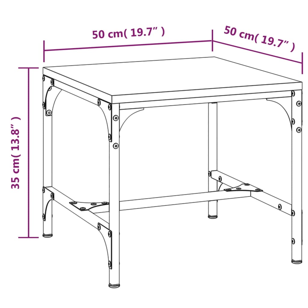 Table basse Sonoma gris 50x50x35 cm Bois d'ingénierie