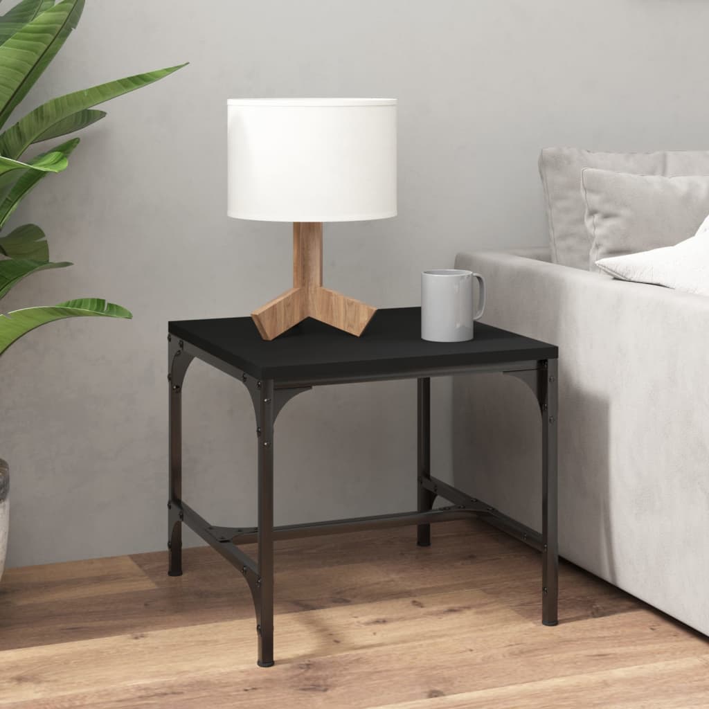 Side tables 2 pcs Black 40x40x35 cm Engineered wood