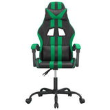 Chaise de jeu pivotante Noir et vert Similicuir