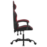 Chaise de jeu pivotante Noir et rouge bordeaux Similicuir