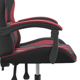 Chaise de jeu pivotante Noir et rouge bordeaux Similicuir