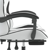 Chaise de jeu pivotante et repose-pied Blanc et noir Similicuir