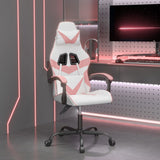 Chaise de jeu pivotante Blanc et rose Similicuir