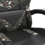 Chaise de jeu pivotante Noir et camouflage Similicuir