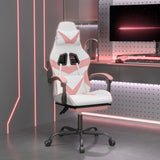 Chaise de jeu pivotante et repose-pied Blanc et rose Similicuir