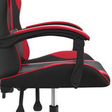 Chaise de jeu pivotante Noir et rouge Similicuir