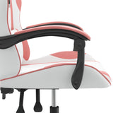 Chaise de jeu pivotante Blanc et rose Similicuir