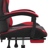 Chaise de jeu pivotante et repose-pied Noir et rouge Similicuir