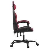 Chaise de jeu pivotante Noir et rouge bordeaux Similicuir