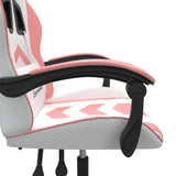 Chaise de jeu pivotante Blanc et rose Similicuir