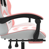 Chaise de jeu pivotante et repose-pied Blanc et rose Similicuir