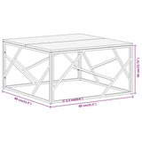 Table basse argenté inox et bois de récupération massif