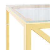 Table basse 110x45x45 cm acier inoxydable et verre