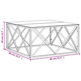 Goldener Couchtisch 80x80x40 cm aus Edelstahl und Glas