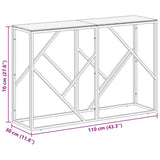 Table console doré acier inoxydable et verre trempé