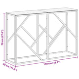 Table console doré acier inoxydable et verre trempé