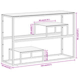 Table console argenté acier inoxydable et verre trempé