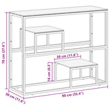 Table console doré acier inoxydable et verre trempé