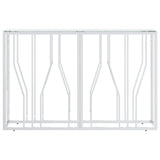 Silberner Konsolentisch 110x30x70 cm, Edelstahl und Glas