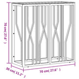 Konsolentisch 70x30x70 cm aus Edelstahl und Glas