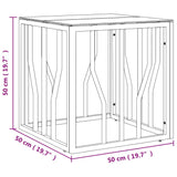 Table basse argenté 50x50x50 cm acier inoxydable et verre