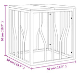 Table basse argenté acier inoxydable et bois massif d'acacia