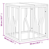 Table basse argenté acier inoxydable/bois massif récupération