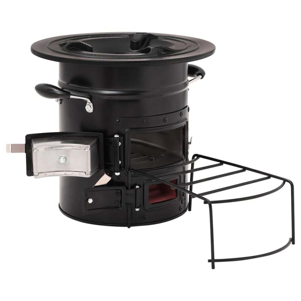 Black Camping Wood Stove 50x33.5x30.5 cm Steel