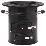 Black Camping Wood Stove 50x33.5x30.5 cm Steel