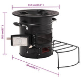 Black Camping Wood Stove 50x33.5x30.5 cm Steel