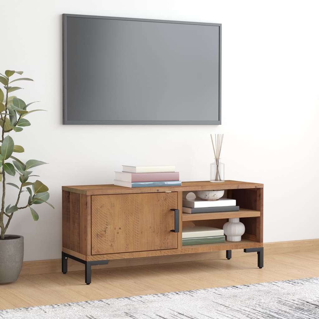 Meuble TV Marron 90x30x40 cm Bois de pin massif