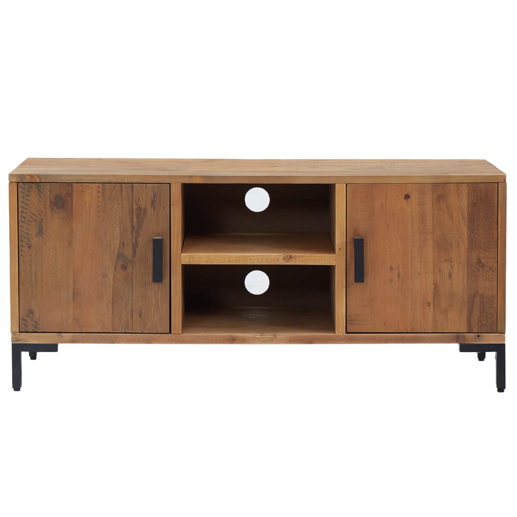 Meuble TV Marron 110x35x48 cm Bois de pin massif