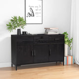 Buffet Noir 110x35x70 cm Bois de pin massif