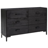 Schwarzes Sideboard 110x35x70 cm Massives Kiefernholz