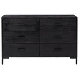 Schwarzes Sideboard 110x35x70 cm Massives Kiefernholz