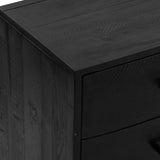 Schwarzes Sideboard 110x35x70 cm Massives Kiefernholz