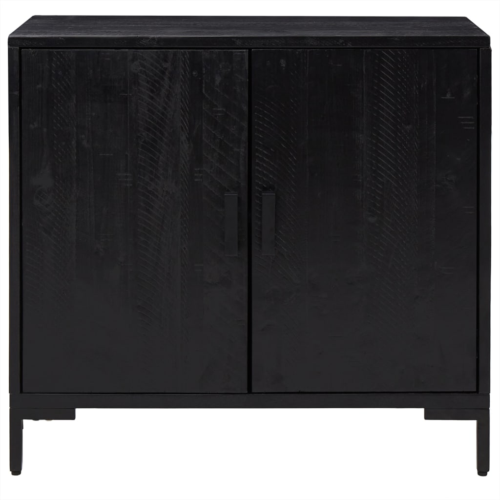 Buffet Noir 75x35x70 cm Bois de pin massif