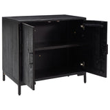 Buffet Noir 75x35x70 cm Bois de pin massif