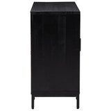 Buffet Noir 75x35x70 cm Bois de pin massif