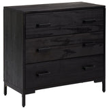 Commode Noir 75x35x70 cm Bois de pin massif