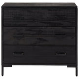 Commode Noir 75x35x70 cm Bois de pin massif