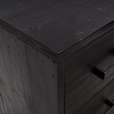 Commode Noir 75x35x70 cm Bois de pin massif