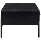 Coffee table Black 90x50x35 cm Solid pine wood