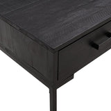 Coffee table Black 90x50x35 cm Solid pine wood