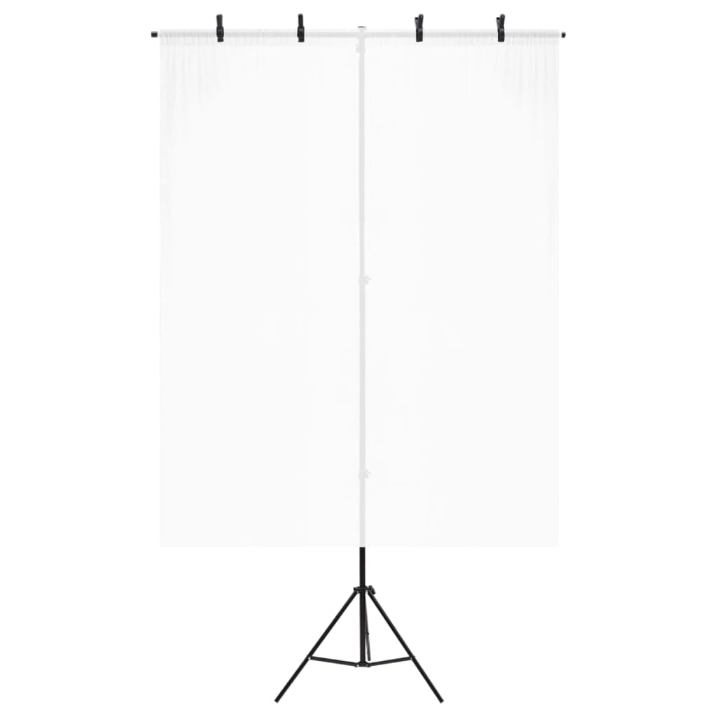 Support de fond en forme de T Noir 151x60x(70-200) cm