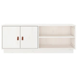 Meuble TV Blanc 105x34x40 cm Bois de pin massif